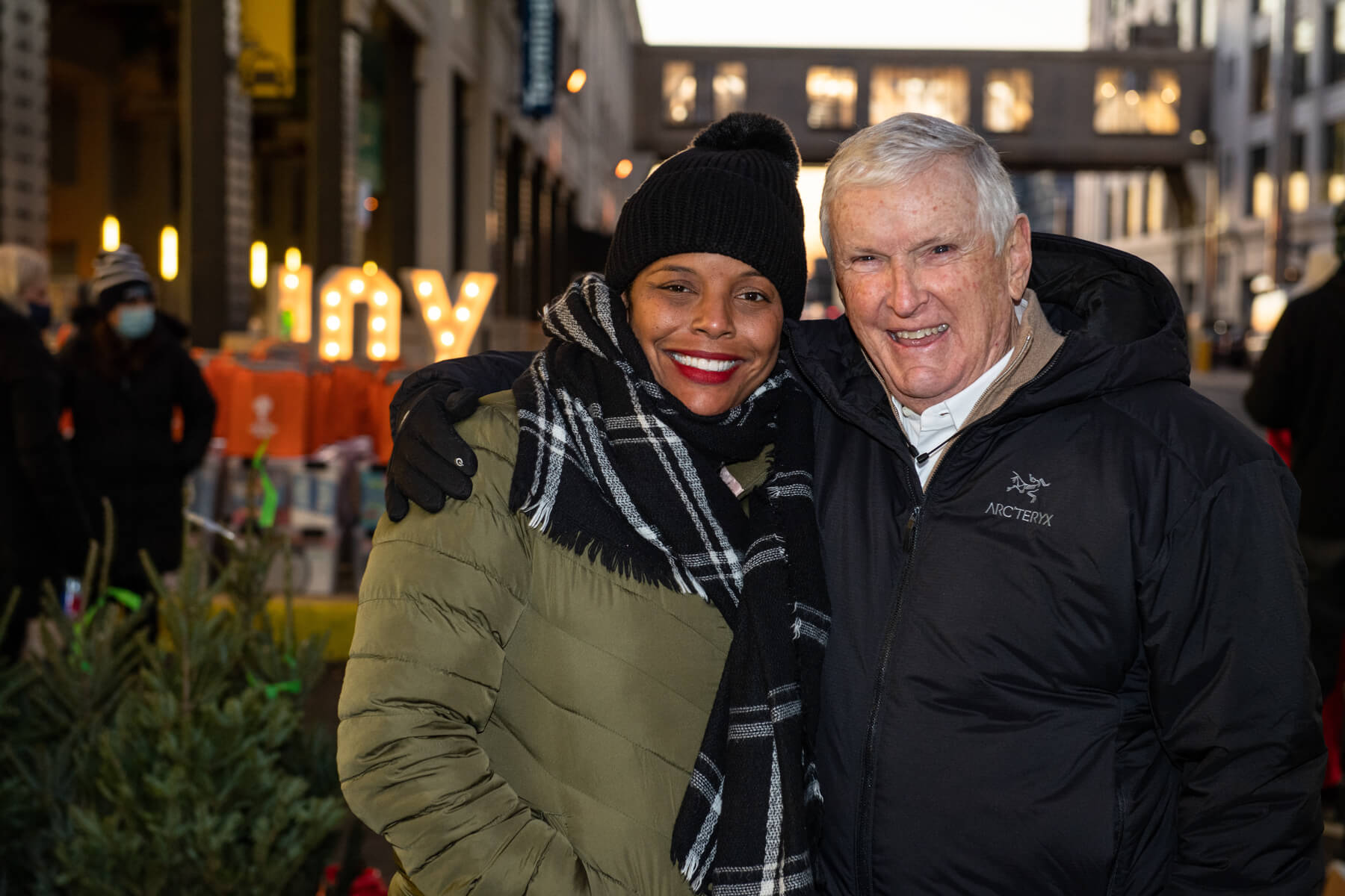 Jack Connors and Lisa Fortenberry at the Holiday Assistance giveaway